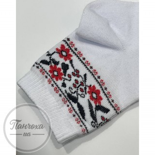 Шкарпетки жіночі Master 114 (вишиванка) р.23-25 Білий-червоний
