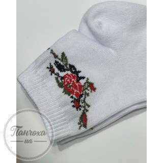 Шкарпетки жіночі Master 114 (вишиванка) р.23-25 Білий-червоний