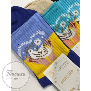 Шкарпетки жіночі Master 114 (з резинкою) &quot;Голуб Миру&#039;&#039; р.23-25 Бірюзовий