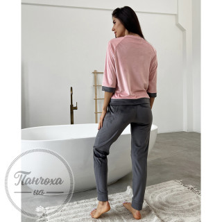 Домашній комплект JULIA КШ1_008 p.42-44 Сірий-рожевий