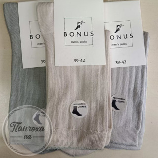 Шкарпетки чоловічі BONUS 0 2323 331 р.39-42/25-27 Світло-сірий