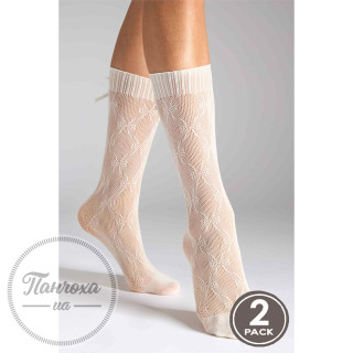 Шкарпетки LEGS SOCKS AJOUR BOW G22 (2 пари) р.36-40 Cream