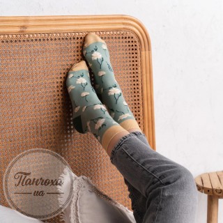 Шкарпетки жіночі STEVEN 017 (KWIATKI) р.38-40 зелений