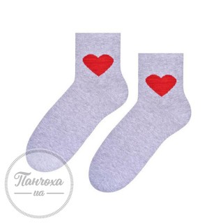 Шкарпетки жіночі STEVEN 099 (червоне серце 1) р.35-37 сірий