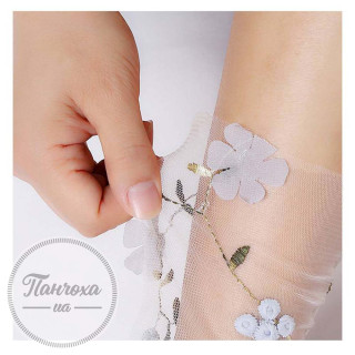 Носки Женские PANNA 0133 (микротюль) (one size) белый-голубой Носки Женские PANNA 0133 (микротюль) (one size) белый-голубой