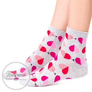 Шкарпетки жіночі STEVEN 136 (серця) р.38-40 світло-сірий