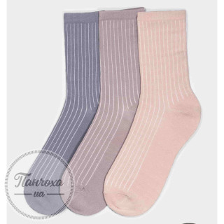 Носки Женские LEGS SOCKS RIB (3 пары) р. 36-40 Pudra / latte / grey