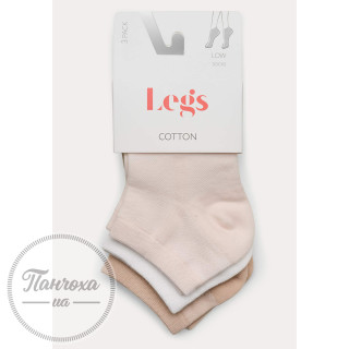 Шкарпетки жіночі LEGS SOCKS COTTON MESH LOW (3 пари) р.36-38 Milk/pudra/sand