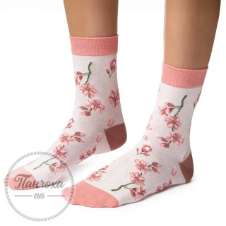 Шкарпетки жіночі STEVEN 017 (KWIATY 1) р.35-37 молочний