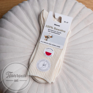 Шкарпетки жіночі STEVEN 201 (100% бавовна) р.38-40 Молочний