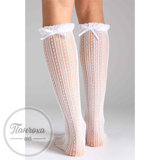 Напівпанчохи жіночі LEGS KNEE HIGH AJOUR BOW р.36-40 White