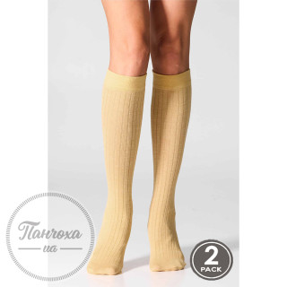 Гольфи жіночі LEGS KNEE HIGH WOOL MERINO KW22 (2 пари) р.36-40 L.grey/d.grey