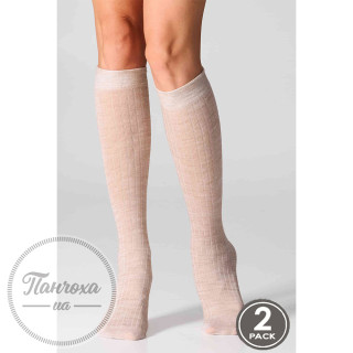 Гольфи жіночі LEGS KNEE HIGH WOOL MERINO KW22 (2 пари) р.36-40 L.grey/d.grey