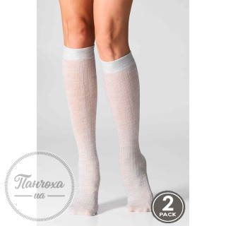 Гольфи жіночі LEGS KNEE HIGH WOOL MERINO KW22 (2 пари) р.36-40 L.grey/d.grey