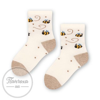 Шкарпетки дитячі STEVEN 138 (бджола) р.20-22 молочний