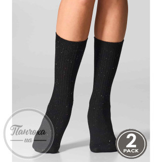 Носки LEGS SOCKS COTTON RIB DOTS G19 (2 пары) р. 36-41 Nero/l.grey