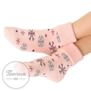 Шкарпетки дитячі STEVEN 154 (Сніжинки) р.20-22 Св.рожевий