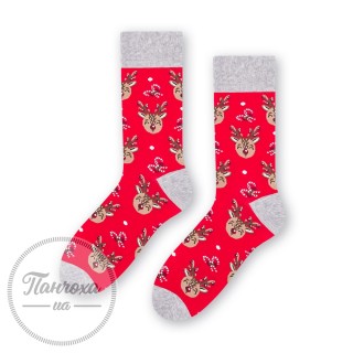 Шкарпетки чоловічі STEVEN 136 (новорічний олень) р.44-46 червоний