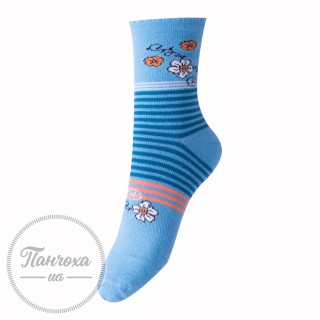 Шкарпетки для дівчат STEVEN 014 (квіти4) р.29-31 блакитний