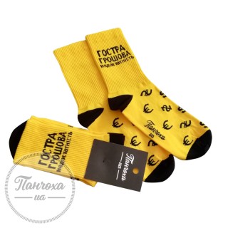 Шкарпетки чоловічі Панчоха UA (Грошова недостатність) р.39-42 Жовтий