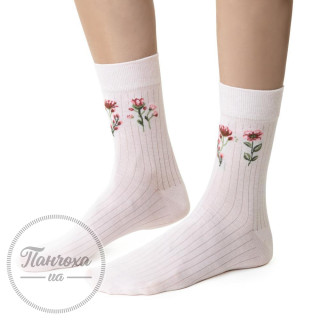 Носки Женские STEVEN 017 (KWIATY 3) р. 35-37 светло-розовый