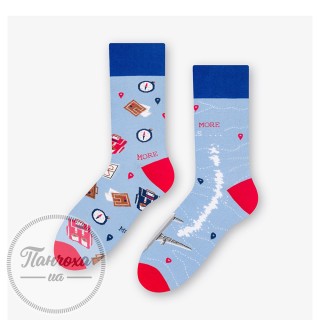 Шкарпетки жіночі MORE 078 (асиметричні) (TRAVELS) р.35-38 блакитний