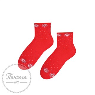 Шкарпетки жіночі STEVEN 123 (сніжинки-горох/люрекс) р.38-40 Червоний