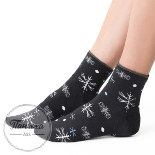 Шкарпетки жіночі STEVEN 123 (сніжинки 1) р.38-40 Темно-сірий