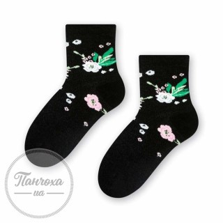 Шкарпетки дитячі STEVEN 033 (квіти) р.29-31 Чорний