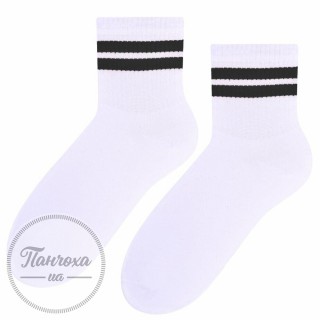 Шкарпетки жіночі STEVEN 026 (2 смуги) р.35-37 Білий-чорний