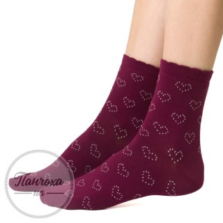 Шкарпетки жіночі STEVEN 099 (дрібні серця люрекс)