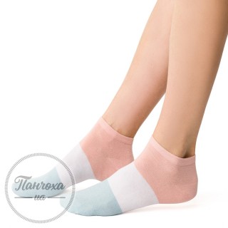 Шкарпетки жіночі STEVEN 114 (широка смуга) р.35-37 білий-бірюза-пудра