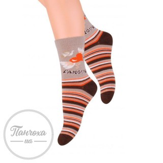 Шкарпетки для дівчат STEVEN 014 (L'amour) р.29-31 коричневий