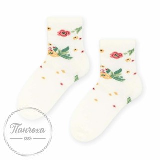 Шкарпетки дитячі STEVEN 033 (квіти) р.29-31 Молочний