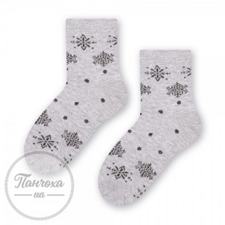 Шкарпетки для дівчат STEVEN 014 (сніжинки) р.29-31 сірий