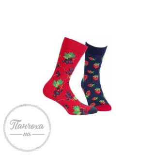 Шкарпетки чоловічі WOLA (FUNKY) ягоди р.39-42 Червоний-синій