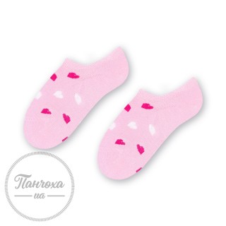 Шкарпетки для дівчаток STEVEN 152 (сердечки) р.23-25 рожевий