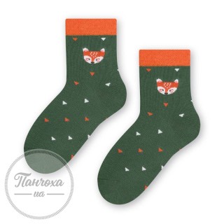 Шкарпетки для дівчат STEVEN 014 (лисичка 1) р.26-28 зелений