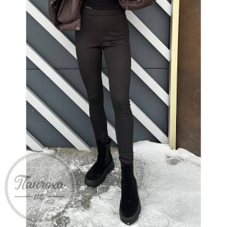 Леггинсы женские ATOM на микро меху (в рубчик) Р. XL черный