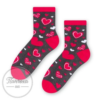 Шкарпетки жіночі STEVEN 136 (сердечки) р.35-37 сірий