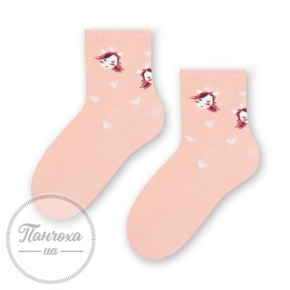 Шкарпетки для дівчат STEVEN 014 (єдиноріг) р.26-28 персиковий