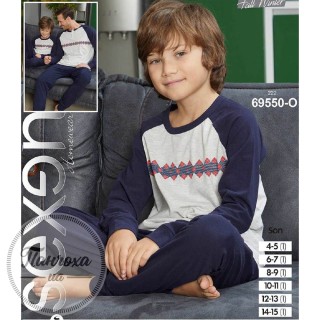 Пижама для мальчиков SEXEN 69550 p.4-5 лет Серый-синий
