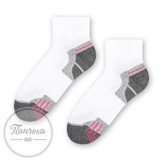 Шкарпетки жіночі STEVEN 026 (sport) р.35-37 Білий/сірий/рожевий