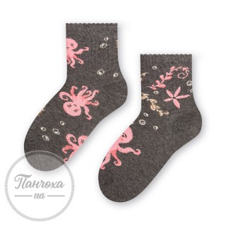 Шкарпетки для дівчат STEVEN 014 (восьминіг) р.26-28 сірий