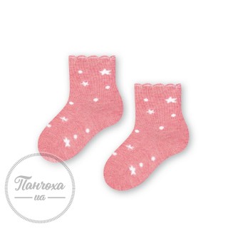 Шкарпетки для дівчат STEVEN 138 (зірки-горох) р.11-13 рожевий