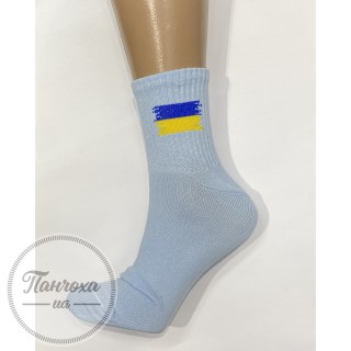Шкарпетки жіночі Master 114 (з резинкою) Патріотичні (прапор) р.23-25 Блакитний