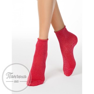 Шкарпетки жіночі CONTE CLASSIC 17С-16СП (люрекс, без резинки), р.23, 000 Червоний