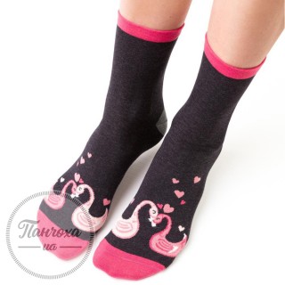Шкарпетки жіночі STEVEN 136 (лебеді) р.35-37 темно-сірий
