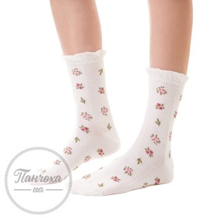 Шкарпетки жіночі STEVEN 017 з рюшем (дрібні квіти)