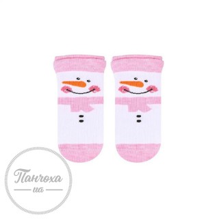 Шкарпетки дитячі STEVEN 138 (сніговик) р.23-25 білий-рожевий